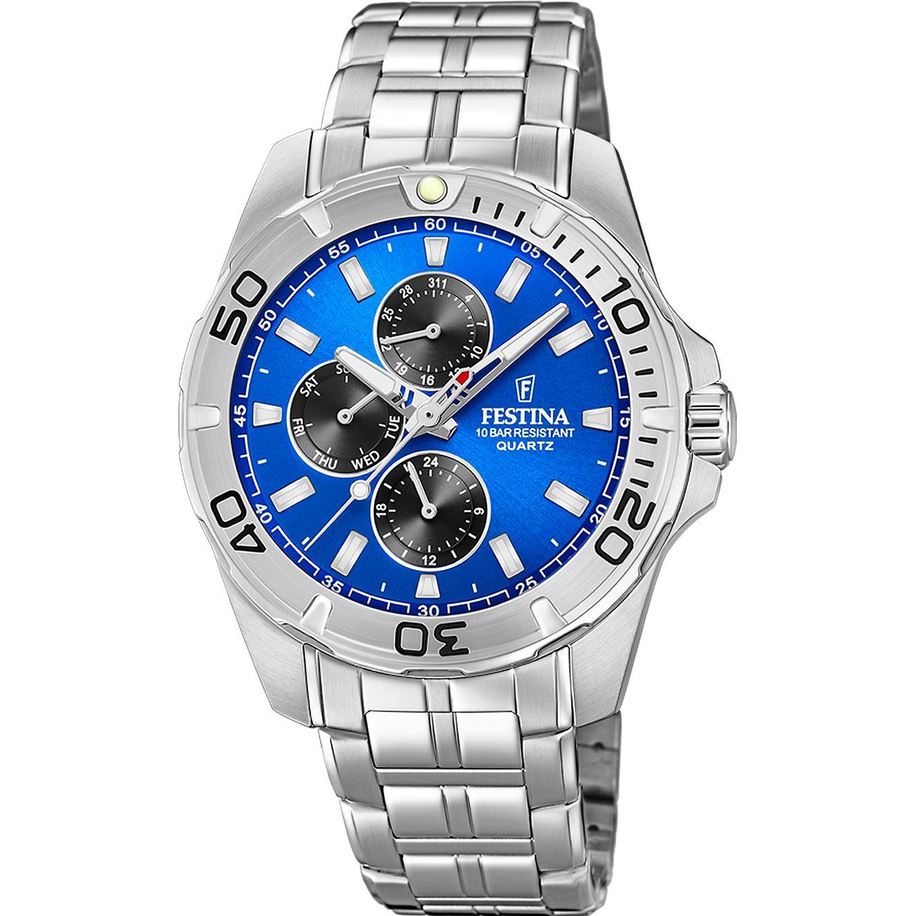 Festina, Armbanduhr, Multifunction, Silber, (Analoguhr, 43 mm)