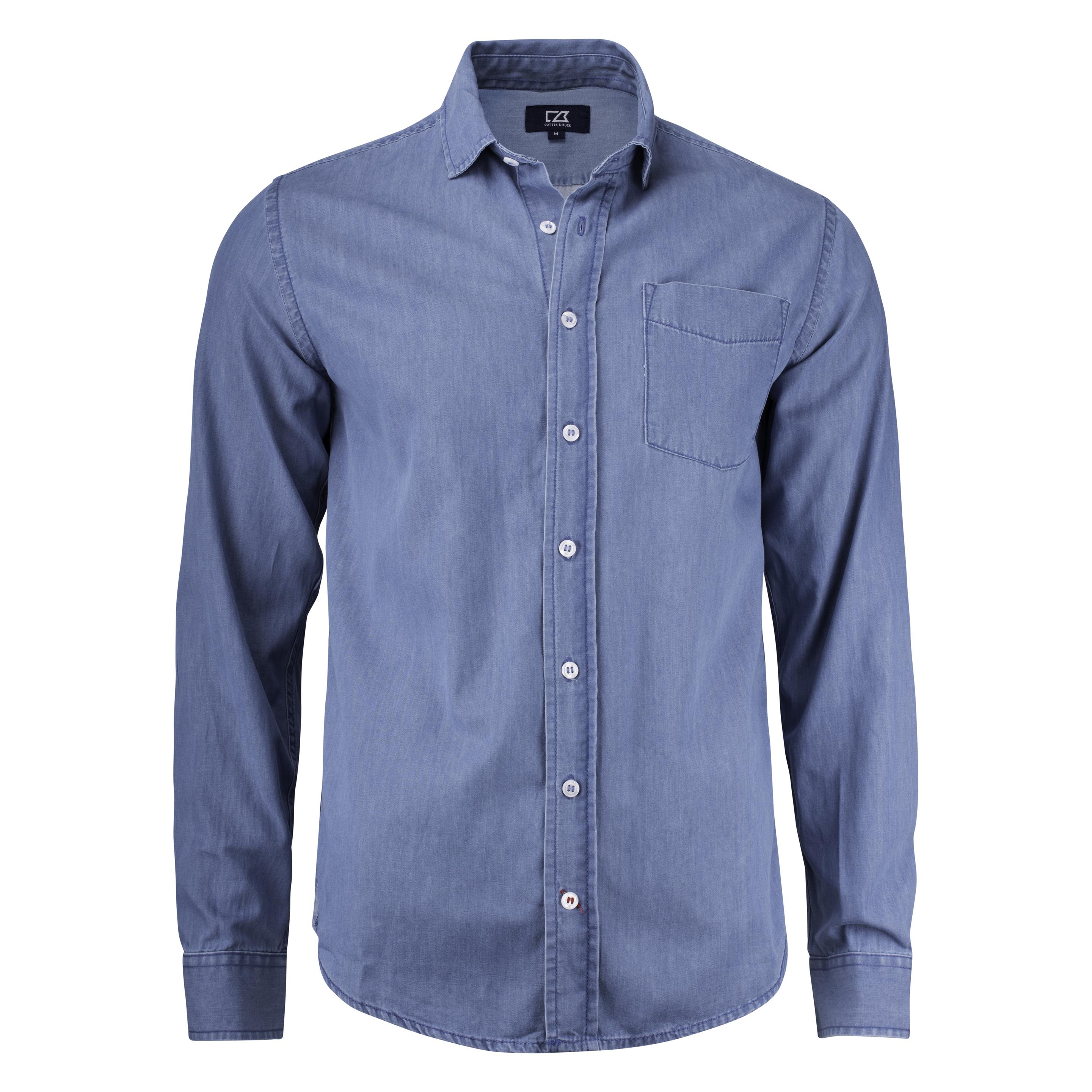 Cutter & Buck, Herren, Hemden, Ellensburg Denim Shirt Men, Blau, (S)