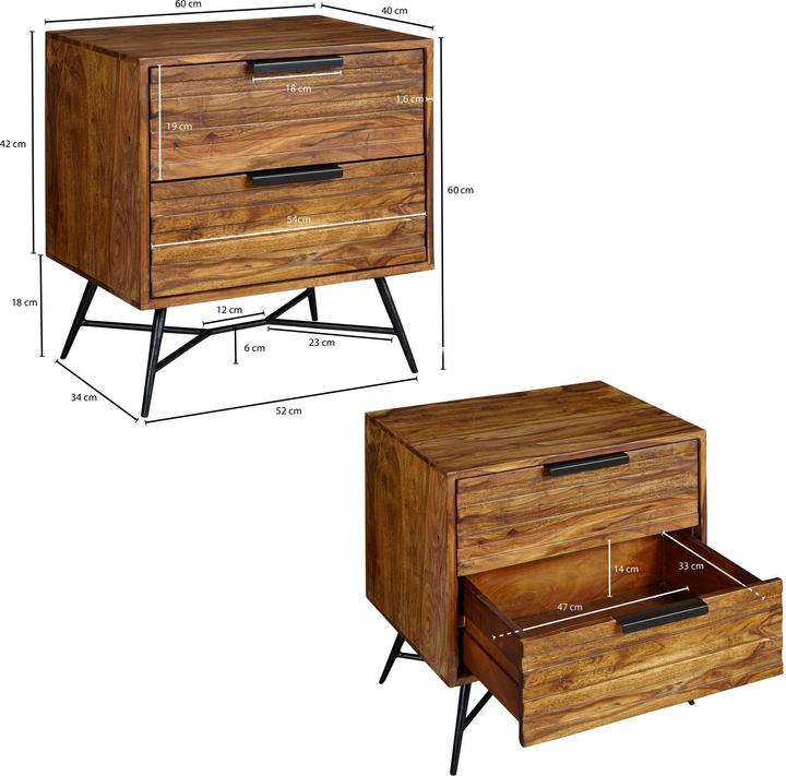 Produktbild FineBuy Nachttisch (60 x 60 x 40 cm)