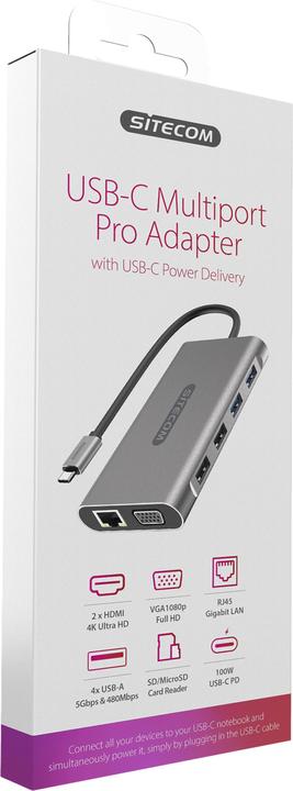 Immagine prodotto Sitecom Stazione di attracco CN 390 (USB-C, 9 Porti)