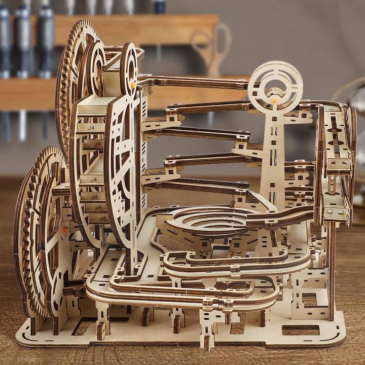 Produktbild The Toy Company 3D Holz Kugelbahn, Murmelbahn Puzzle aus Holz, batteriebetrieben