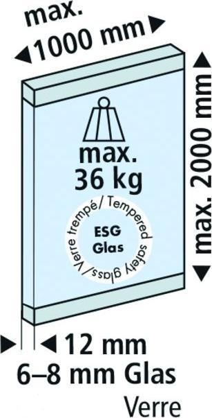 Actual product image HAWA Sliding door fittings -Clipo 36 GPPK, Inslide / Fixed glass