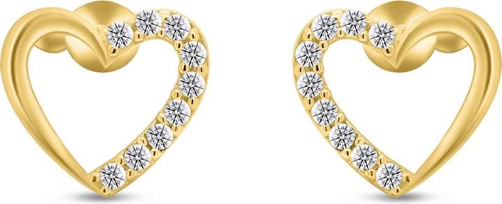 Produktbild Brilio Silver - Romantic gold-plated earrings with glittering hearts EA356Y (Silber)