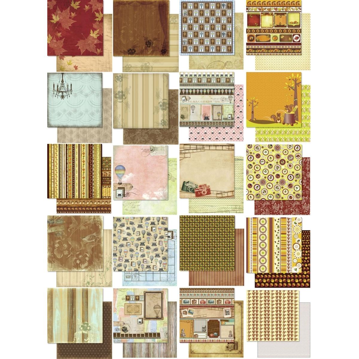 Thumbnail - Ursus, Kopierpapier, Designpapier Glitter Herbst 40 Blatt, 190 g/m² (190 g/m², 40 x, 30.5 x 30.5 cm)