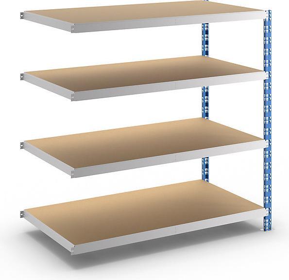 Actual product image eurokraft basic Wide span boltless shelf unit with chipboard shelves, depth 800 mm, extension