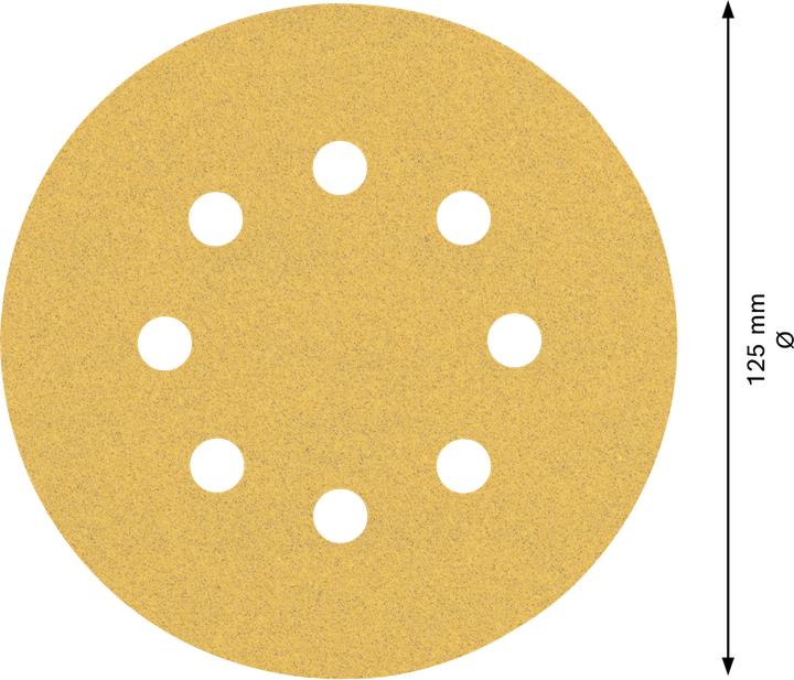 Produktbild Bosch Professional Zubehör EXPERT C470 Schleifpapier mit 8 Löchern für Exzenterschleifer, 125 mm, G 100, 5-tlg. (100)
