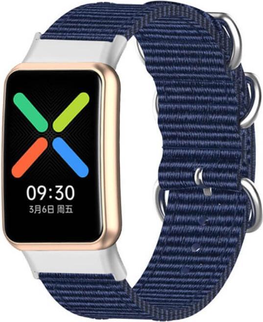 Image du produit Cover-Discount OPPO Watch Free - Bracelet de remplacement en nylon bleu (Nylon)