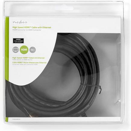 Produktbild Nedis High Speed??HDMI T Kabel mit Ethernet HDMIT Stecker HDMIT Stecker 4K@30Hz ARC 10.2 Gbps 10.0 (10 m)