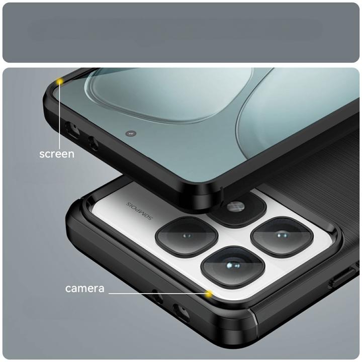 Actual product image Cover-Discount Xiaomi 14T Pro - Metal Carbon Look Cover (Xiaomi 14T Pro)