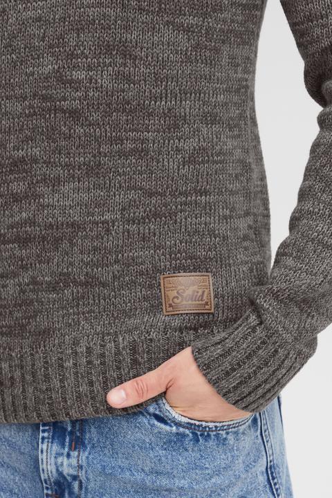 Actual product image Solid Phil Men's Jumper Chunky Knit Pullover With Shawl Collar Made Of 100% Cotton (S)