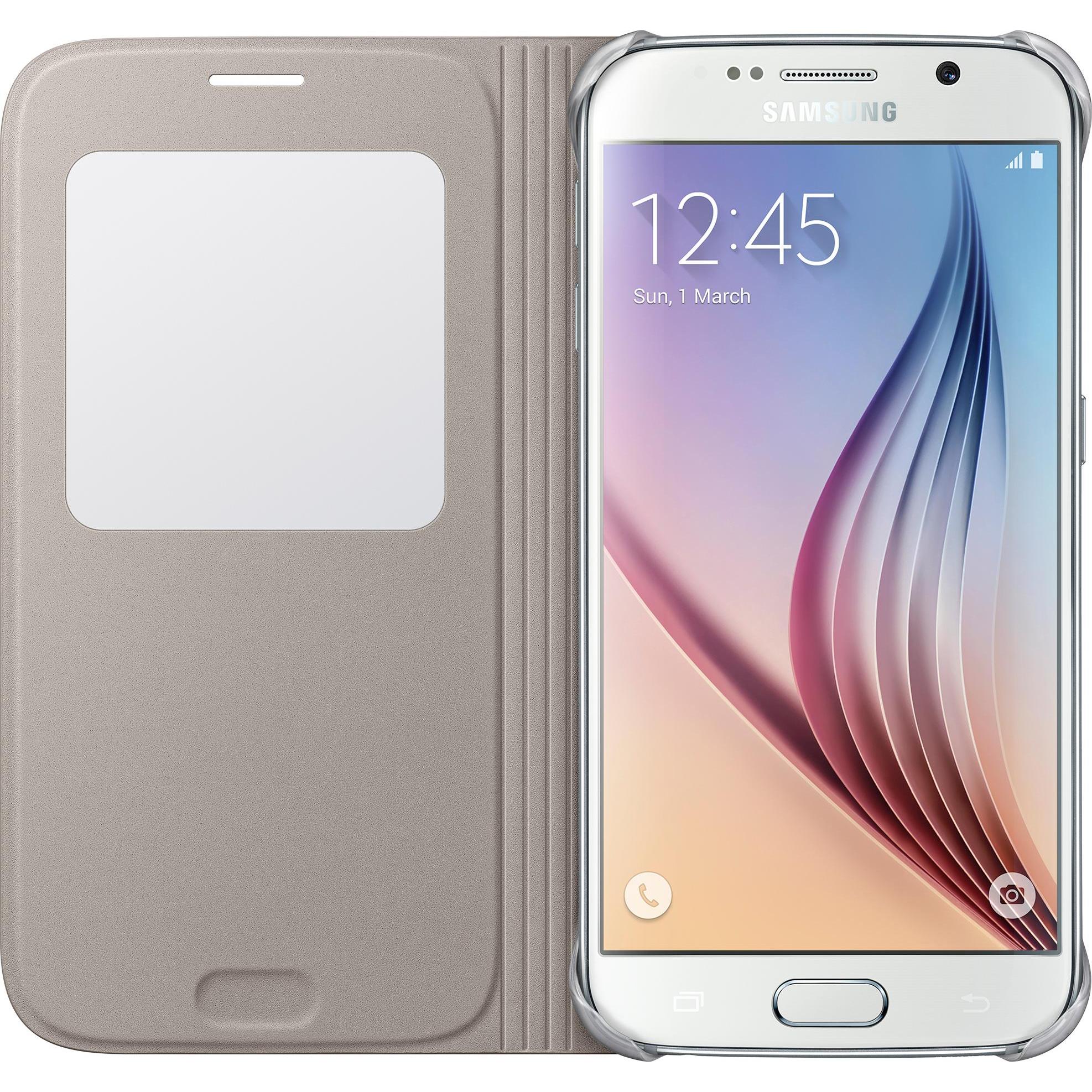 Samsung S View Cover (Samsung Galaxy S6), Smartphone Hülle, Gold