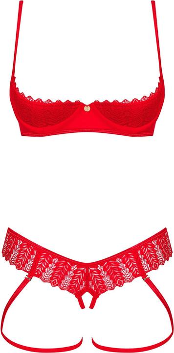 Image du produit Obsessive - Ensemble Ouvert 2 Pièces Ingridia - Rouge (XS)