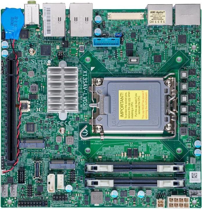 Supermicro X13SAV-LVDS Mini ITX Alder Lake PCH Q670E LGA1700 PCIe - Intel Sockel 1700 (Core i) - Min (LGA 1700, Mini-ITX)