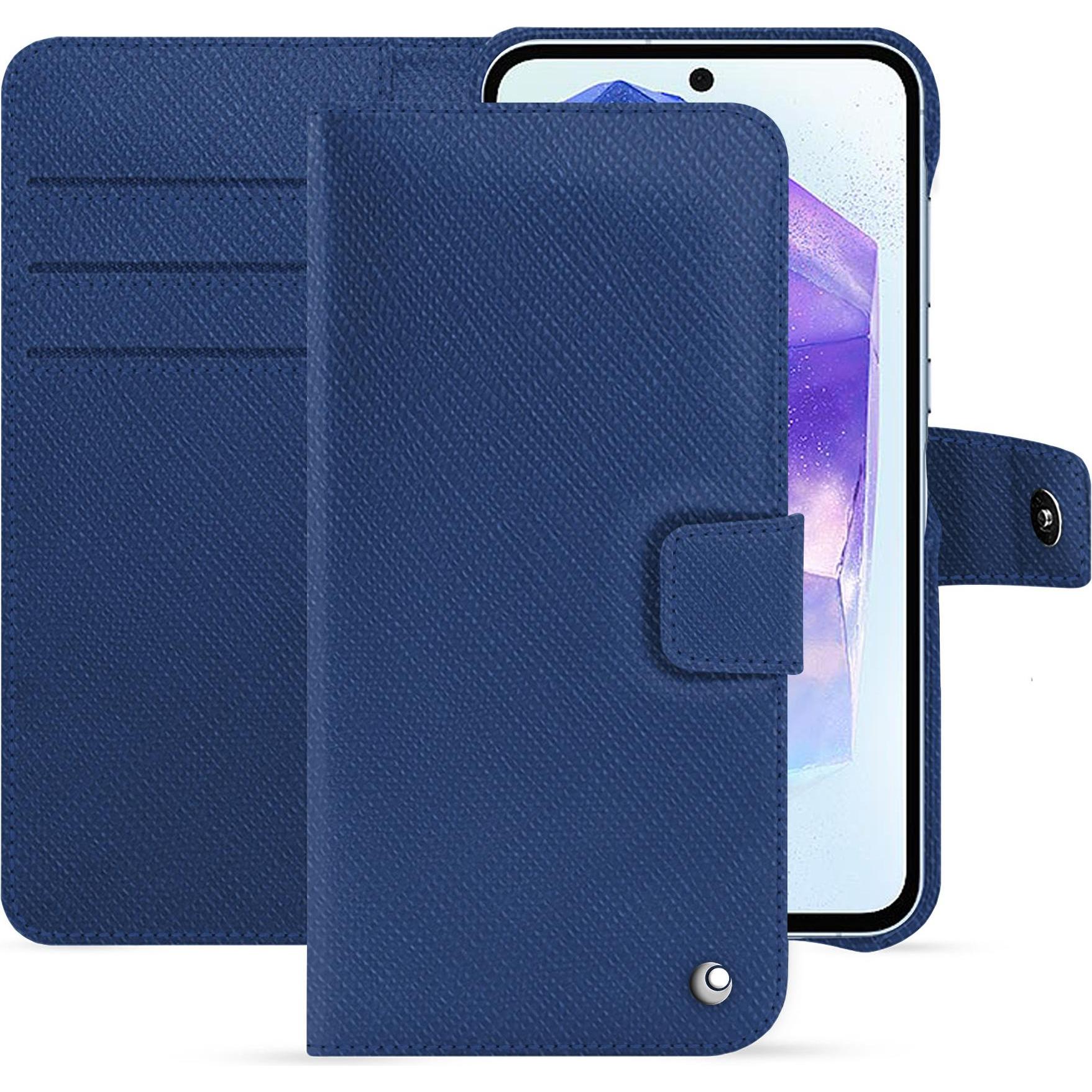 Noreve Lederschutzhülle Samsung Galaxy A55 (Samsung Galaxy A55), Smartphone Hülle, Blau
