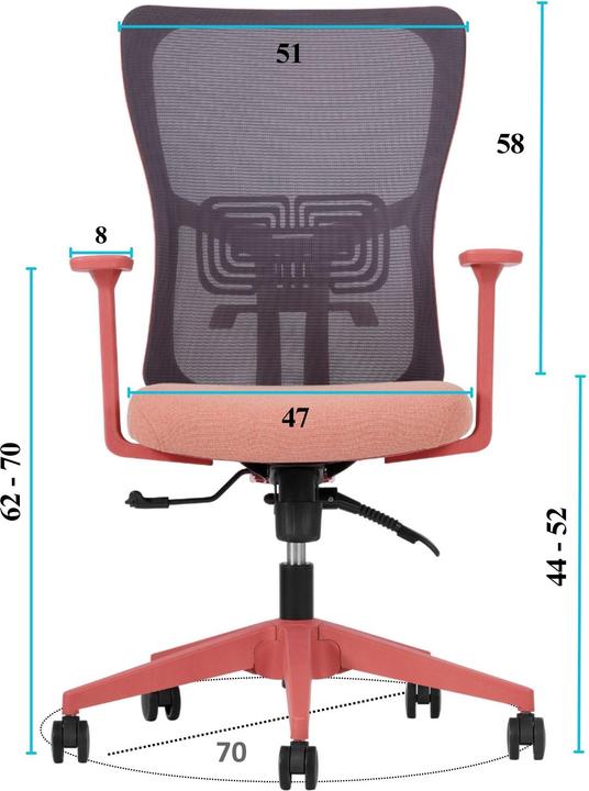 Image du produit Kalune Design Lumbar 108 Salmon Office Chair