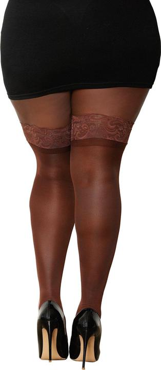 Produktbild Dreamgirl Lace Top Thigh High Diamond - Plus Size - Espresso