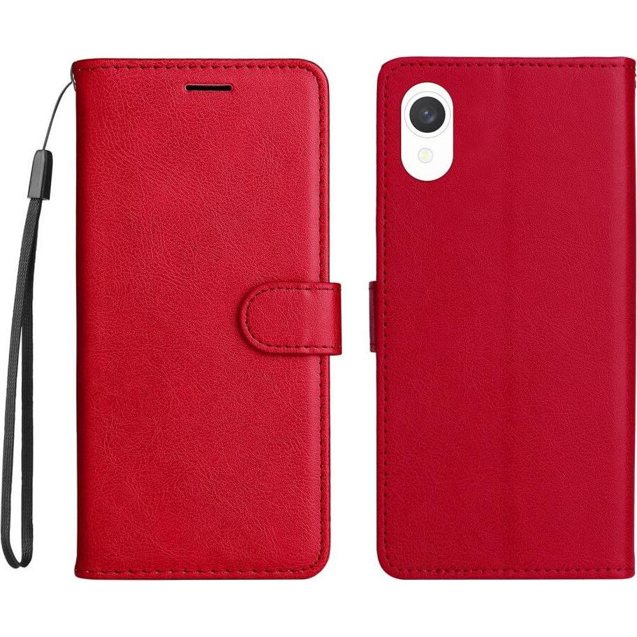 Cover-Discount Galaxy A23e - Leder Etui Hülle rot (Samsung Galaxy A23e), Smartphone Hülle, Rot