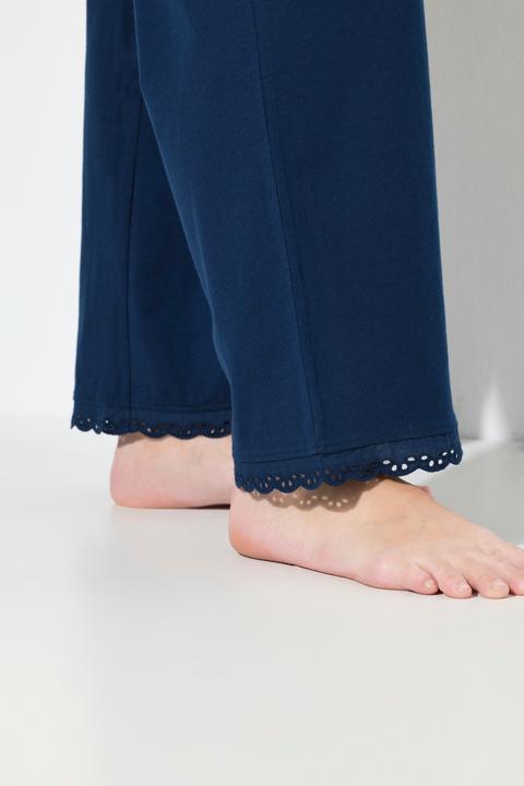 Produktbild Ulla Popken Pyjama, Zweiteiler, Lochstickerei, Zierfalte, 3/4-Arm (42, 44)