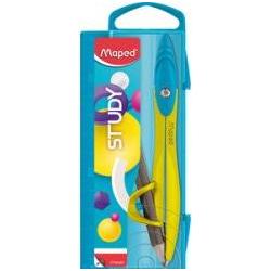 Maped Zirkelkasten STUDY FANCY, 2-teilig, farbig sortiert, Zirkel, Gelb, Blau, Rosa