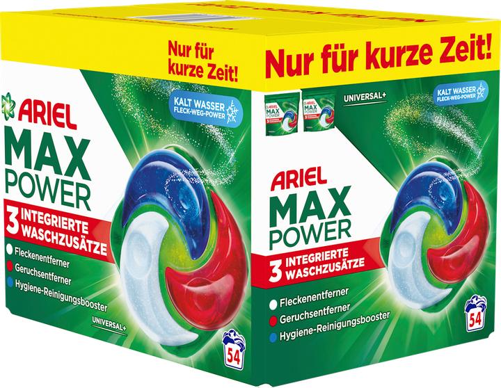 Productafbeelding Ariel MaxPower Pods Universal Waschmittelpods 54 WL (54 Wascycli)