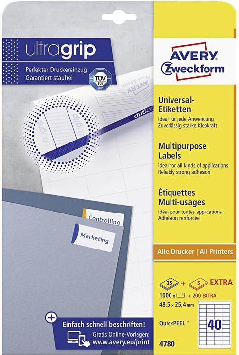 Actual product image Avery Universal labels