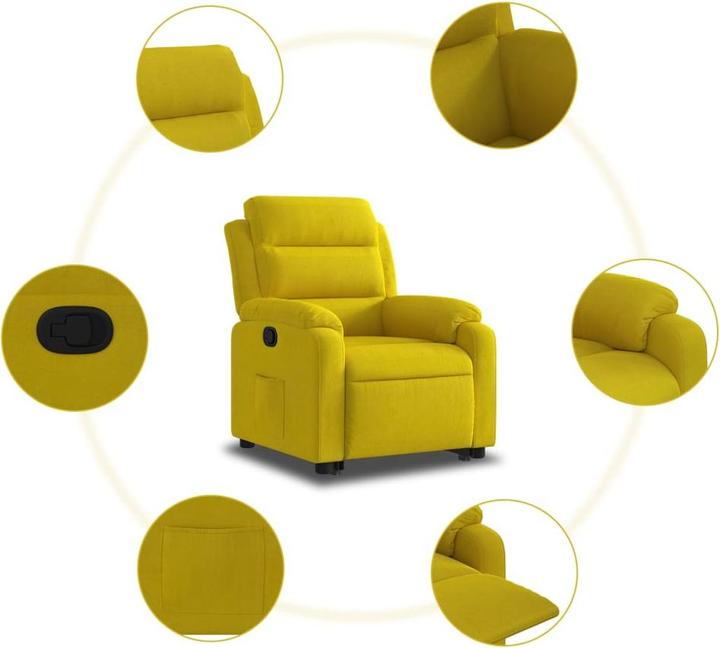Immagine prodotto VidaXL Poltrona reclinabile Poltrona ausiliaria Stand-up Poltrona TV Poltrona reclinabile in velluto giallo