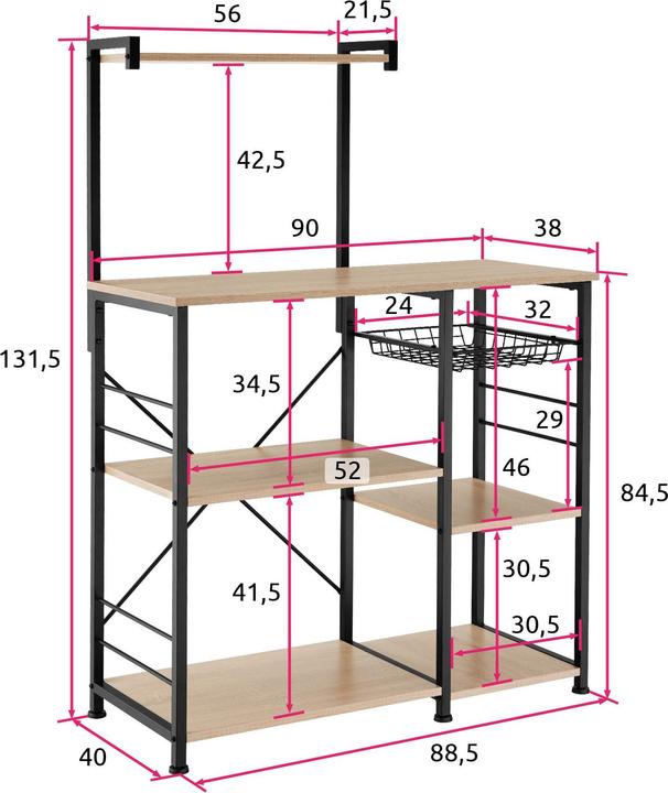 Immagine prodotto tectake Crawley (90 x 40 x 131.50 cm)
