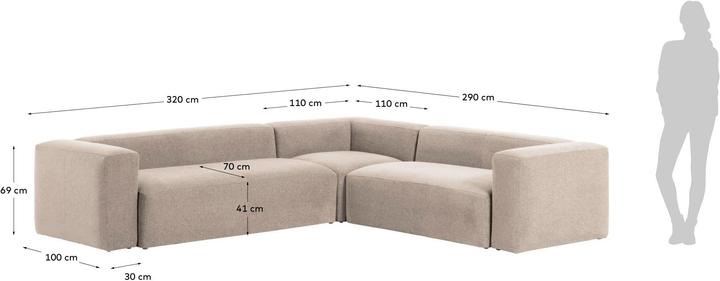 Immagine prodotto Kave Home Blok (5 posti, Divano ad angolo)