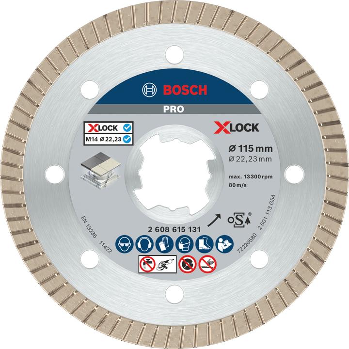 Produktbild Bosch Professional Zubehör PRO Ceramic X-Lock Diamanttrennscheibe, 115 x 22,23 mm, 22,23 mm