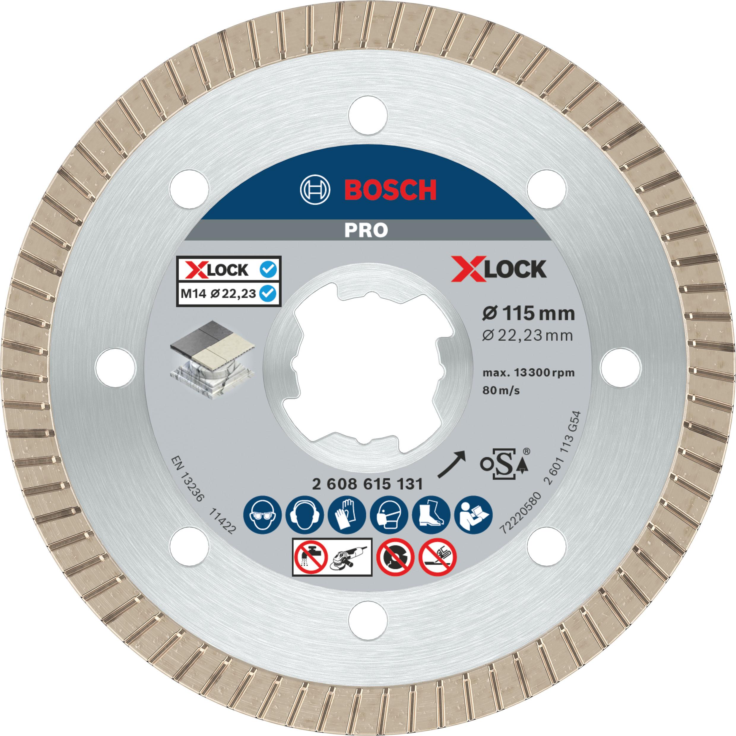 Thumbnail - Bosch Professional Zubehör, Sägeblatt, PRO Ceramic X-Lock Diamanttrennscheibe, 115 x 22,23 mm, 22,23 mm