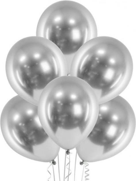 Actual product image Belbal Balloon Glossy Silver, Ø 30 cm, 50 pieces (50 x)