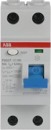 Produktbild ABB F202F-63/0,03 FI-SchalterÂ 2P, Type F, 63A, 30mA F202F-63/0,03