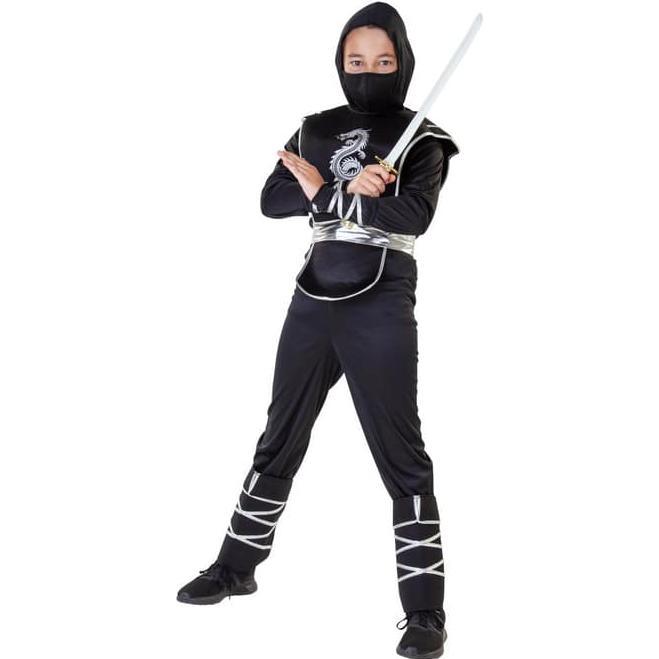 MICA Festival Kostüm - Ninja - 7-teilig - für Kinder - verschiedene Grössen 134/140 (134)
