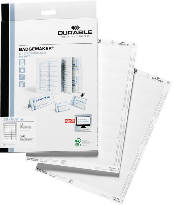 Produktbild Durable Einstecketiketten Badgemaker für Namensschilder