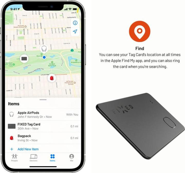Produktbild Fixed FIXTAG-CARD-BK Bluetooth-Tracker Schwarz (iOS)