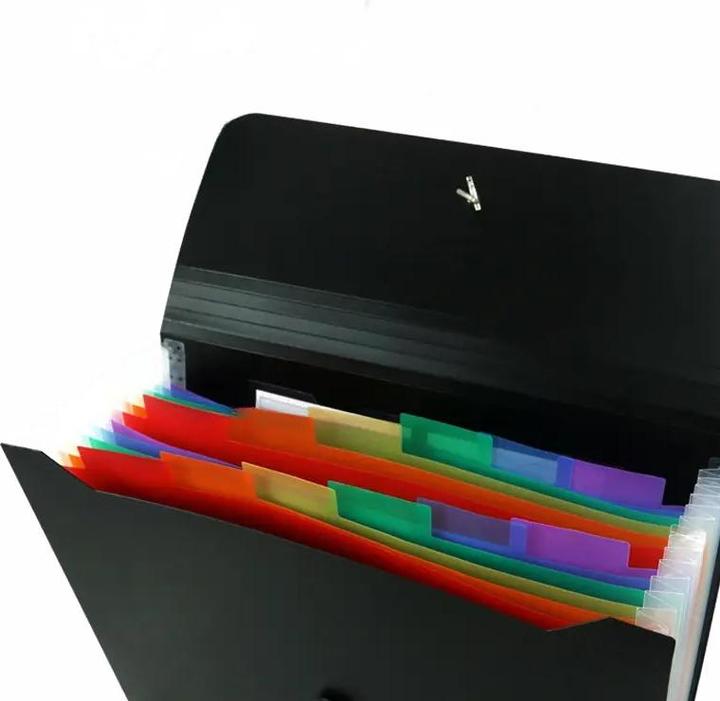 Image du produit ASMI Aktenmappe A4 – Fächermappe mit 13 Fächern Carbon Schwarz (A4)