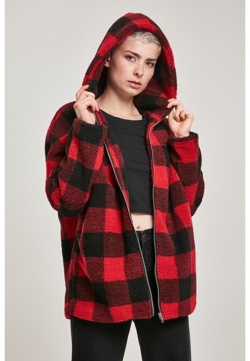 Actual product image Urban Classics Ladies Hooded Oversized Check Sherpa Jacket (S)
