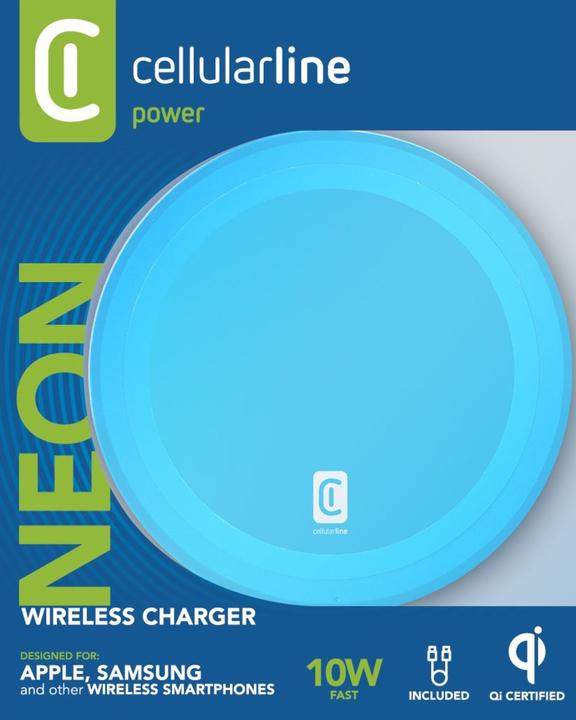 Actual product image Cellularline Neon Wireless Charger - Apple, Samsung and other Wireless Smartphones (10 W)