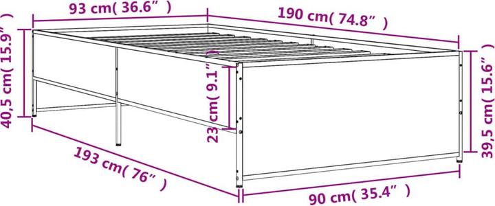Image du produit vidaXL Bettgestell (90 x 190 cm)