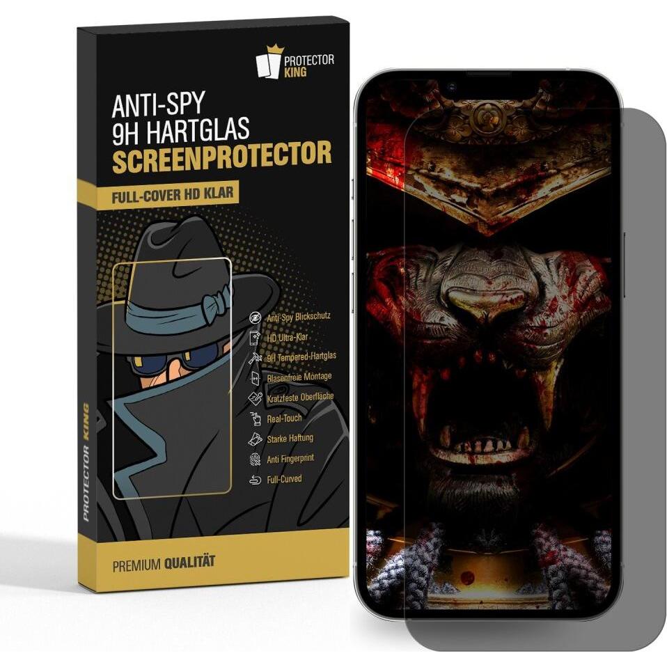 Protectorking 2x Echtes Tempered 9H Panzerhartglas Blickschutz (2 Stück, Apple iPhone 14 Pro Max), Smartphone Schutzfoli...
