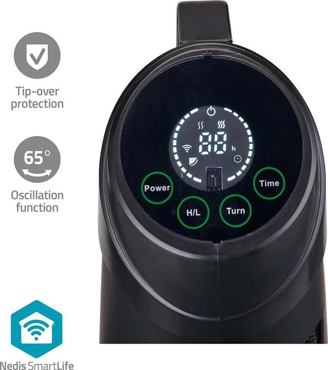 Actual product image Nedis SmartLife patio heater | Wi-Fi | 1200 W | 2 heat settings | oscillation | trip protection (1200 W)
