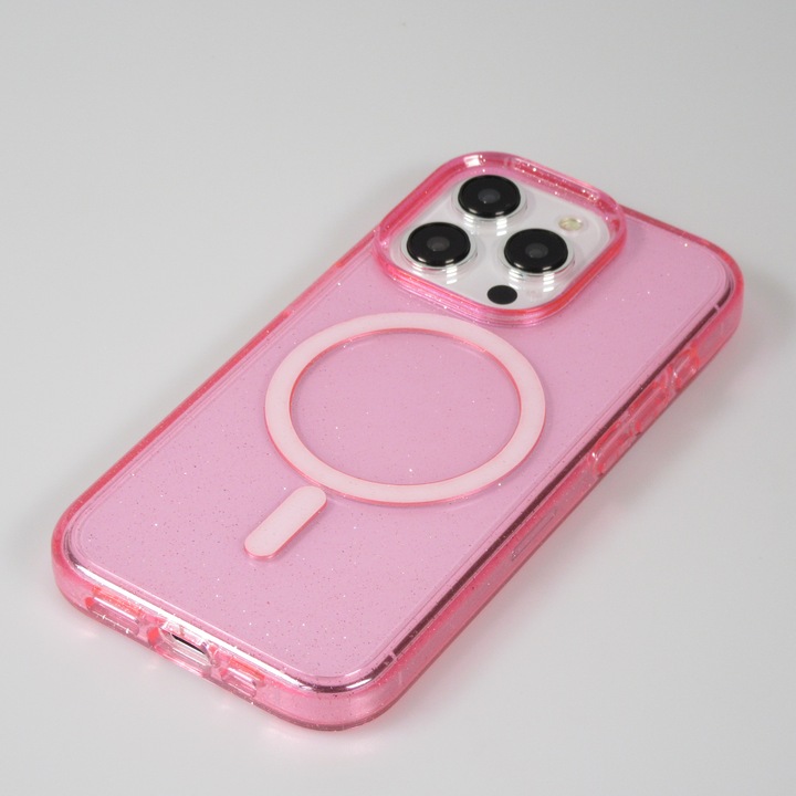 Actual product image PhoneLook Hard silicone case with glitter back and MagSafe (Apple iPhone 15 Pro)