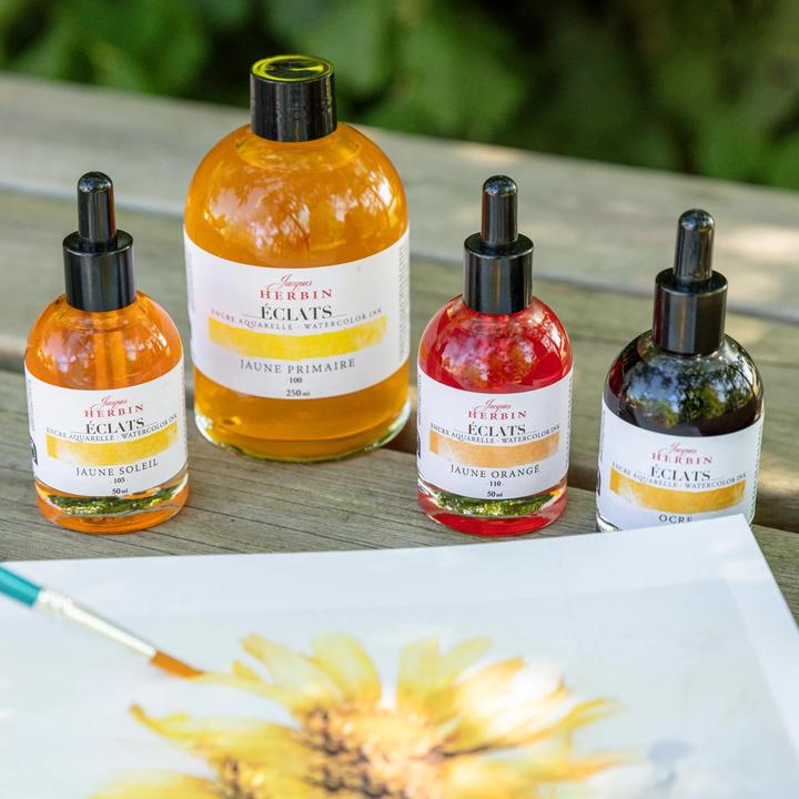 Immagine prodotto Jacques Herbin Inchiostro ad acquerello (Arancia, Argento, Bianco, Giallo, Oro, Pink, Verde, 50 ml)