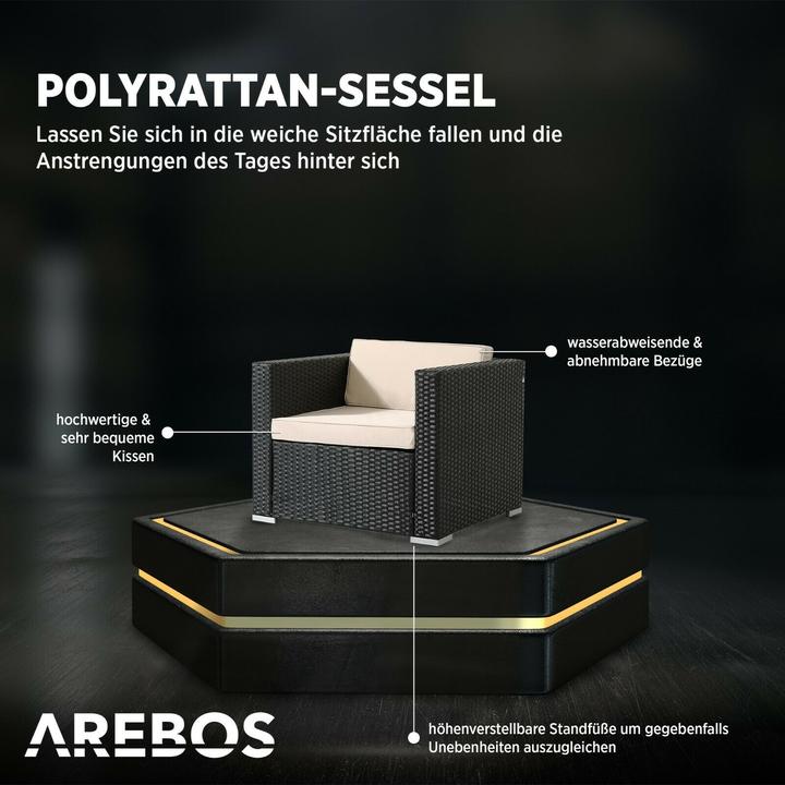 Produktbild Arebos Polyrattan - Sitzgruppe