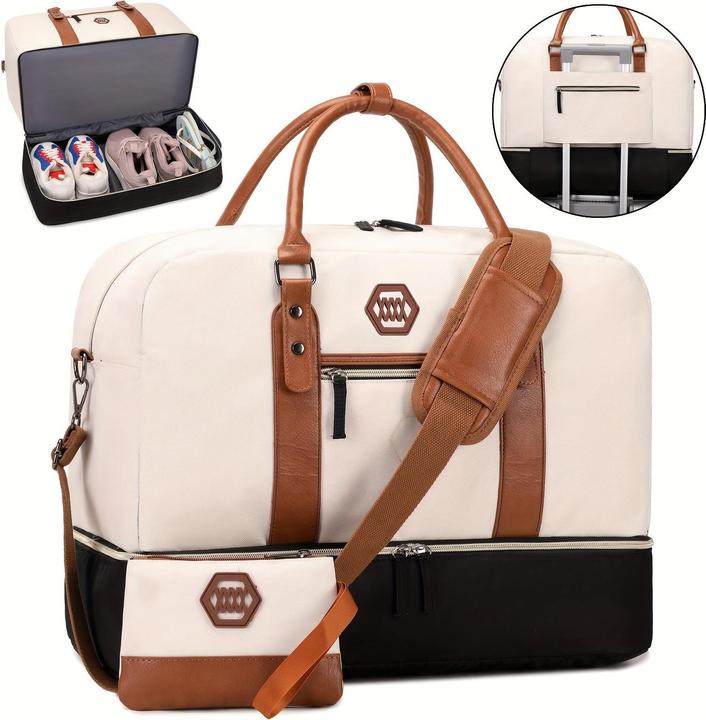 Image du produit Only-Bags.Store Sac de voyage avec compartiment à chaussures, sac de week-end sportif, sac de nuit avec