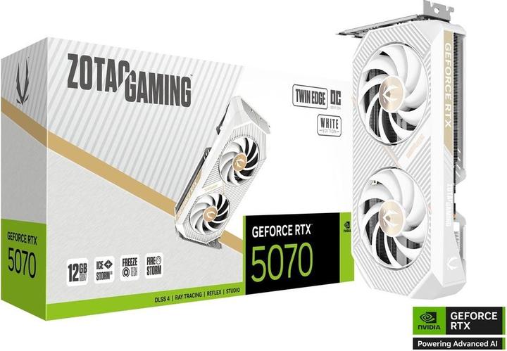 Immagine prodotto Zotac RTX 5070 Twin Edge OC White 12GB GDDR7 HDMI 3xDP (12 GB, GDDR7)