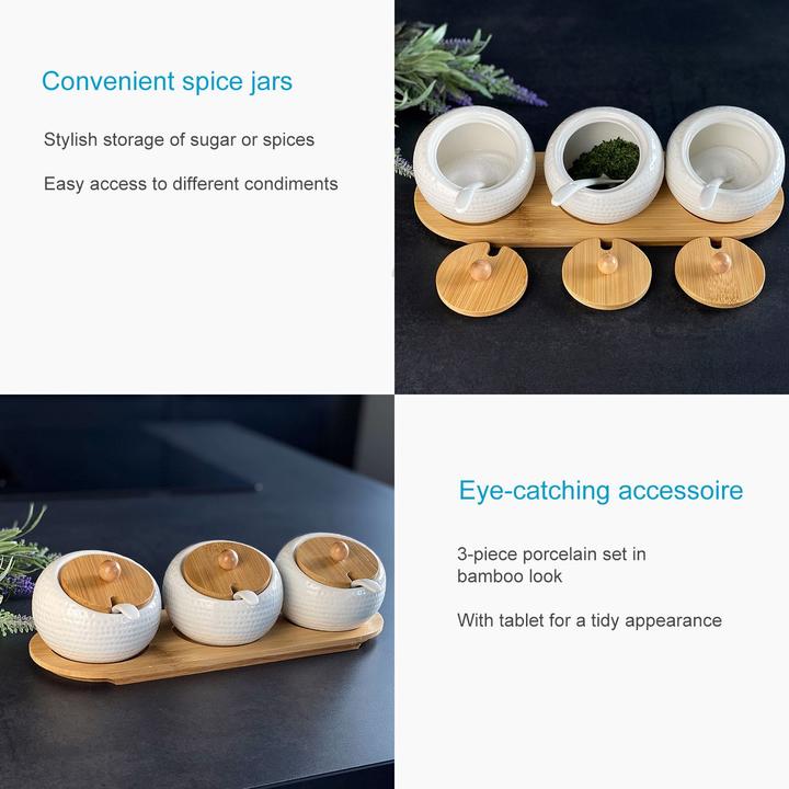 Produktbild Intirilife 3er Set Gewürzdosen, Zuckerdose (0.17 l)