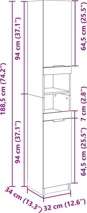 Nährwerte und Zutaten vidaXL Badschrank