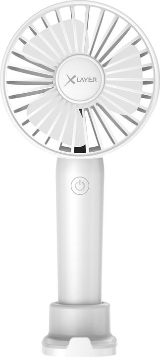 Image du produit Xlayer Ventilateur manuel avec support pour smartphone - Blanc (40 dB)