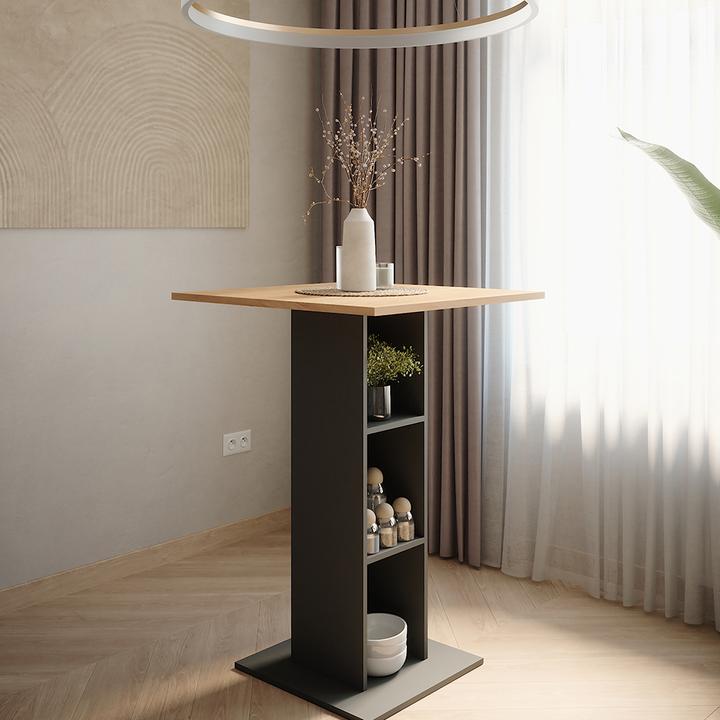 Actual product image Vicco Bar table Repose, Gold power oak/anthracite, 75 x 75 cm